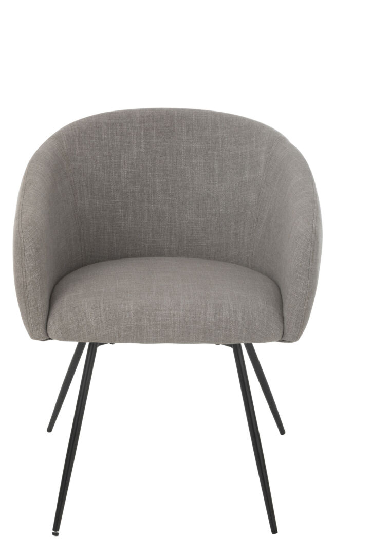 Stoel Wales Staal Stof Grijs: Grijze stoffen stoel met zwart stalen poten | Nieuwe Sfeer