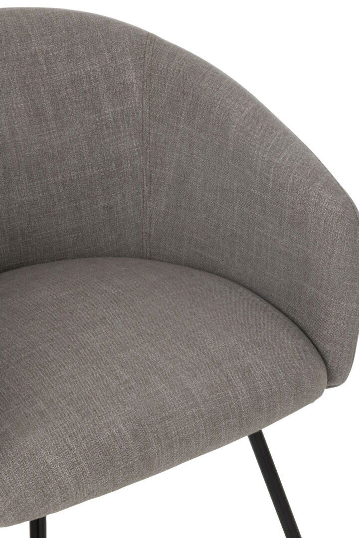 Stoel Wales Staal Stof Grijs | Nieuwe Sfeer: grijze stoffen stoel met stalen poten.