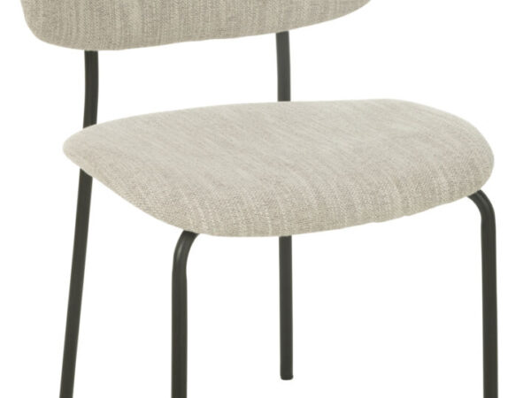 Eetkamerstoel Metaal Stof Beige van Nieuwe Sfeer: beige stoffen stoel met metalen frame.