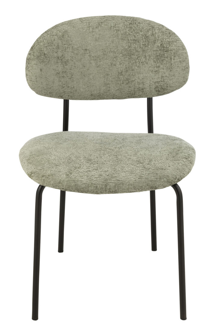 Eetkamerstoel Metaal Stof Mintgroen van Nieuwe Sfeer: mintgroene stoel met metalen frame.