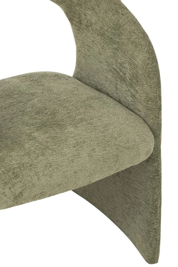 Stoel Anise Stof Beige detail: groene, gestoffeerde stoel van Nieuwe Sfeer.