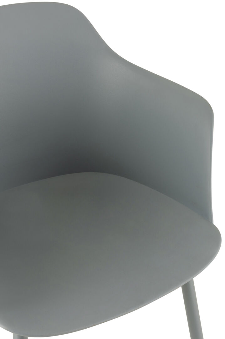 Kuipstoel Polypropyleen Grijs: Gedeelte van een grijze kuipstoel van Nieuwe Sfeer.