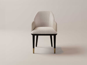 Milano Lux Eetkamerstoel Metaal Bouclé | Nieuwe Sfeer: Stijlvolle eetkamerstoel met bouclé bekleding en metalen poten.