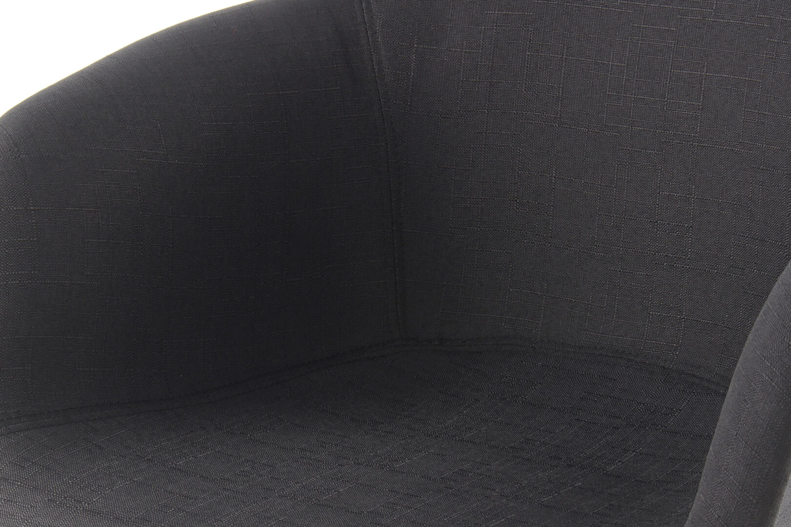 Stoel Winston 300 Zwart: Close-up van de zwarte stoffen bekleding van een metalen stoel van Nieuwe Sfeer.