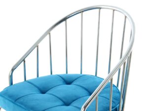 Stoel Palma 100 Blauw Chroom Fluweel: blauwe design stoel met chromen frame en zachte fluwelen zitting van Nieuwe Sfeer.