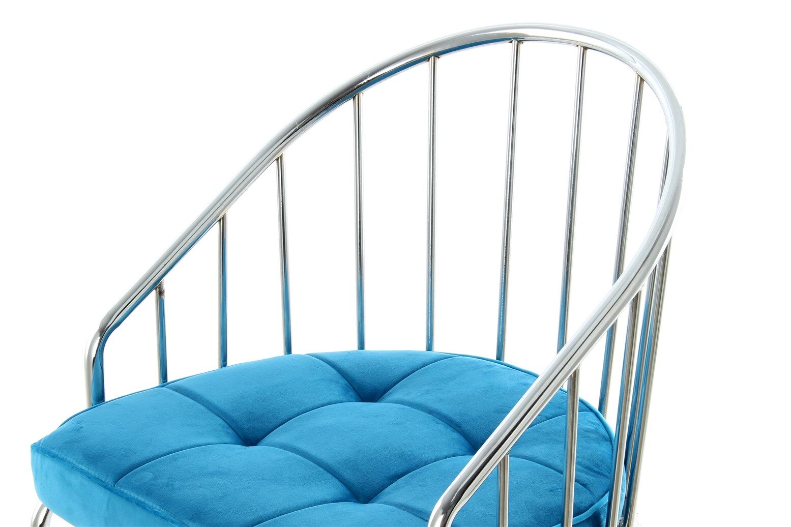 Stoel Palma 100 Blauw Chroom Fluweel: blauwe design stoel met chromen frame en zachte fluwelen zitting van Nieuwe Sfeer.