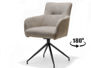 Joey Armstoel Aragon Beige Draaibaar: beige draaifauteuil met armleuningen van Nieuwe Sfeer.