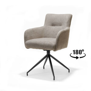 Joey Armstoel Aragon Beige Draaibaar: beige draaifauteuil met armleuningen van Nieuwe Sfeer.