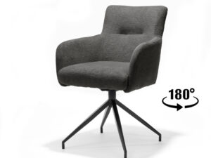 Joey Armstoel Aragon Antraciet Draaibaar: antracietkleurige draaibare fauteuil van Nieuwe Sfeer.