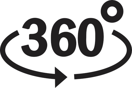 360° draaibaar symbool voor Nova Armstoel Grijs met zwart frame.