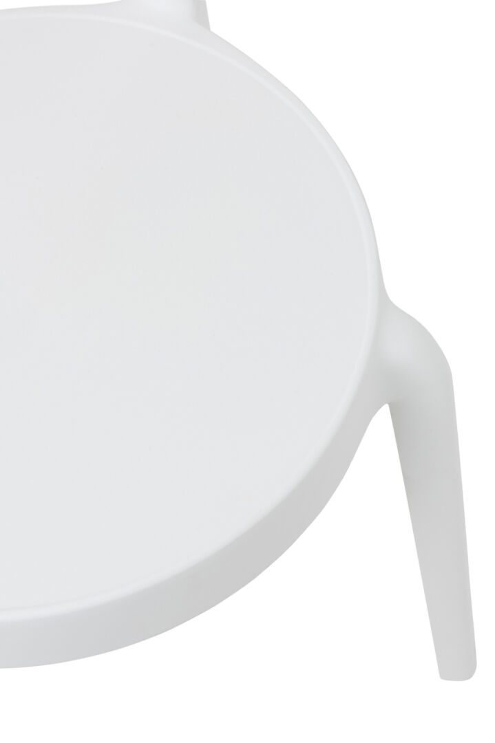 Kurt Eetkamerstoel Polypropyleen Wit: Detailopname van de witte zitting.