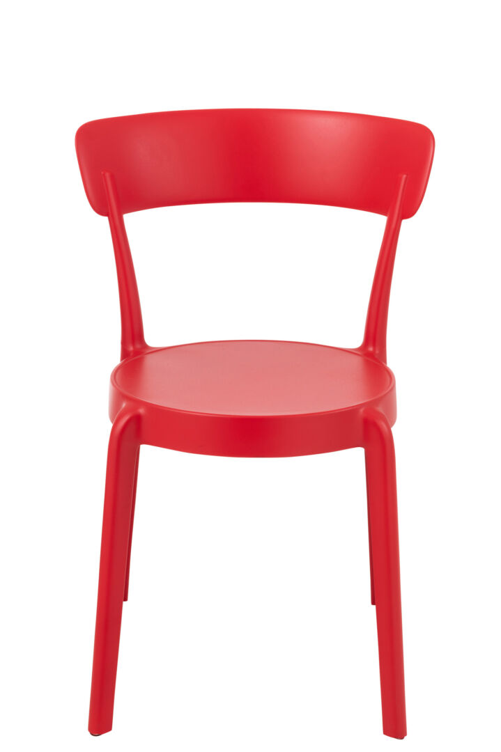 Kurt Eetkamerstoel Polypropyleen Rood: Rode kunststof eetkamerstoel van Nieuwe Sfeer