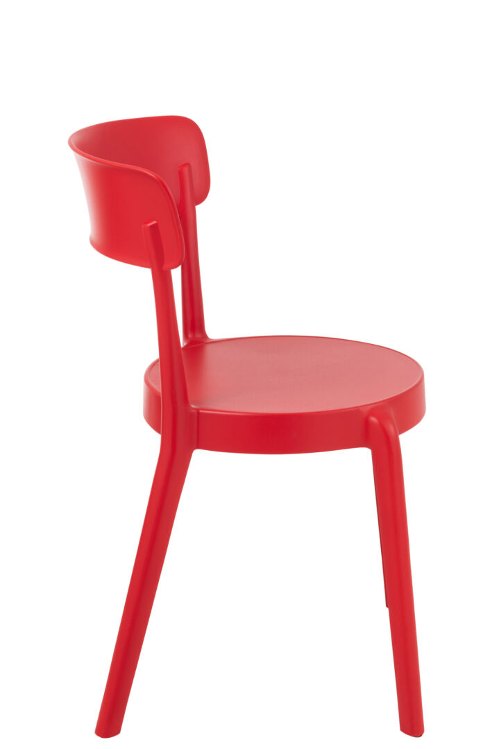 Kurt Eetkamerstoel Polypropyleen Rood: Rode design stoel van polypropyleen voor de eetkamer van Nieuwe Sfeer.