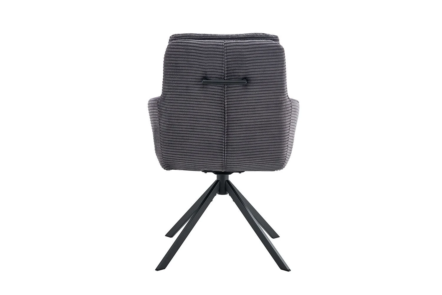 Stoel Luna Draaibaar Grijs Corduroy van Nieuwe Sfeer: draaistoel met grijze ribstof bekleding.