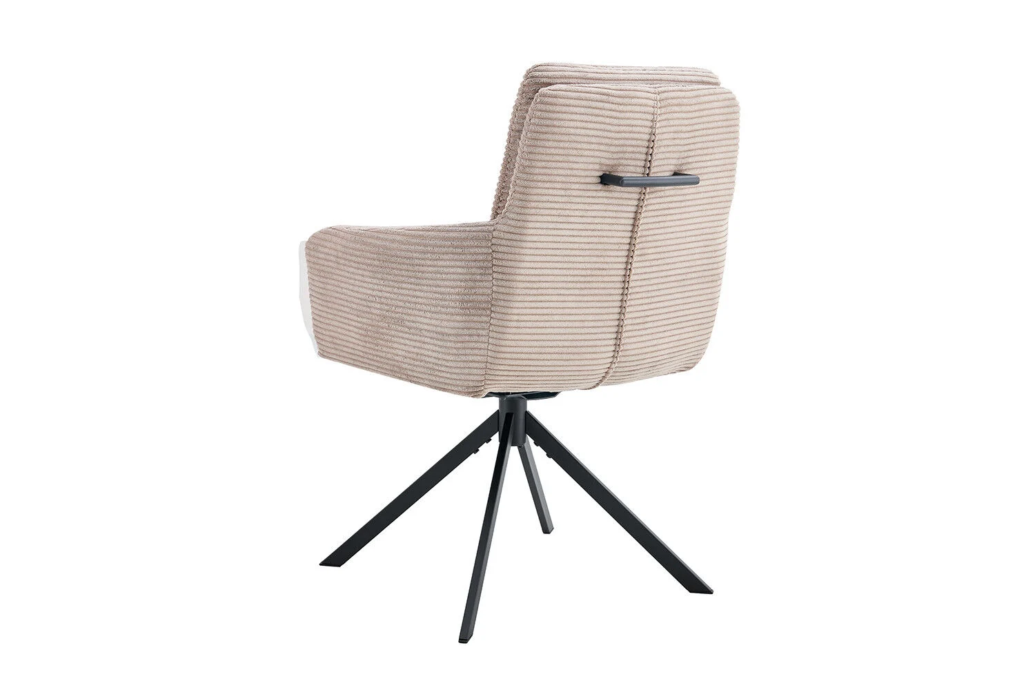 Stoel Luna Draaibaar Zand Corduroy van Nieuwe Sfeer: draaifauteuil met zandkleurige ribstof.