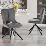 Eetkamerstoel Mori Donkergrijs Draaibaar | Nieuwe Sfeer: Grijze draaibare eetkamerstoel met modern design
