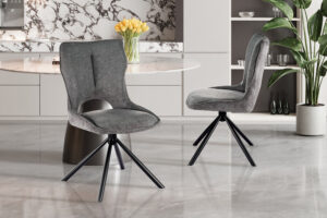 Eetkamerstoel Mori Donkergrijs Draaibaar | Nieuwe Sfeer: Grijze draaibare eetkamerstoel met modern design