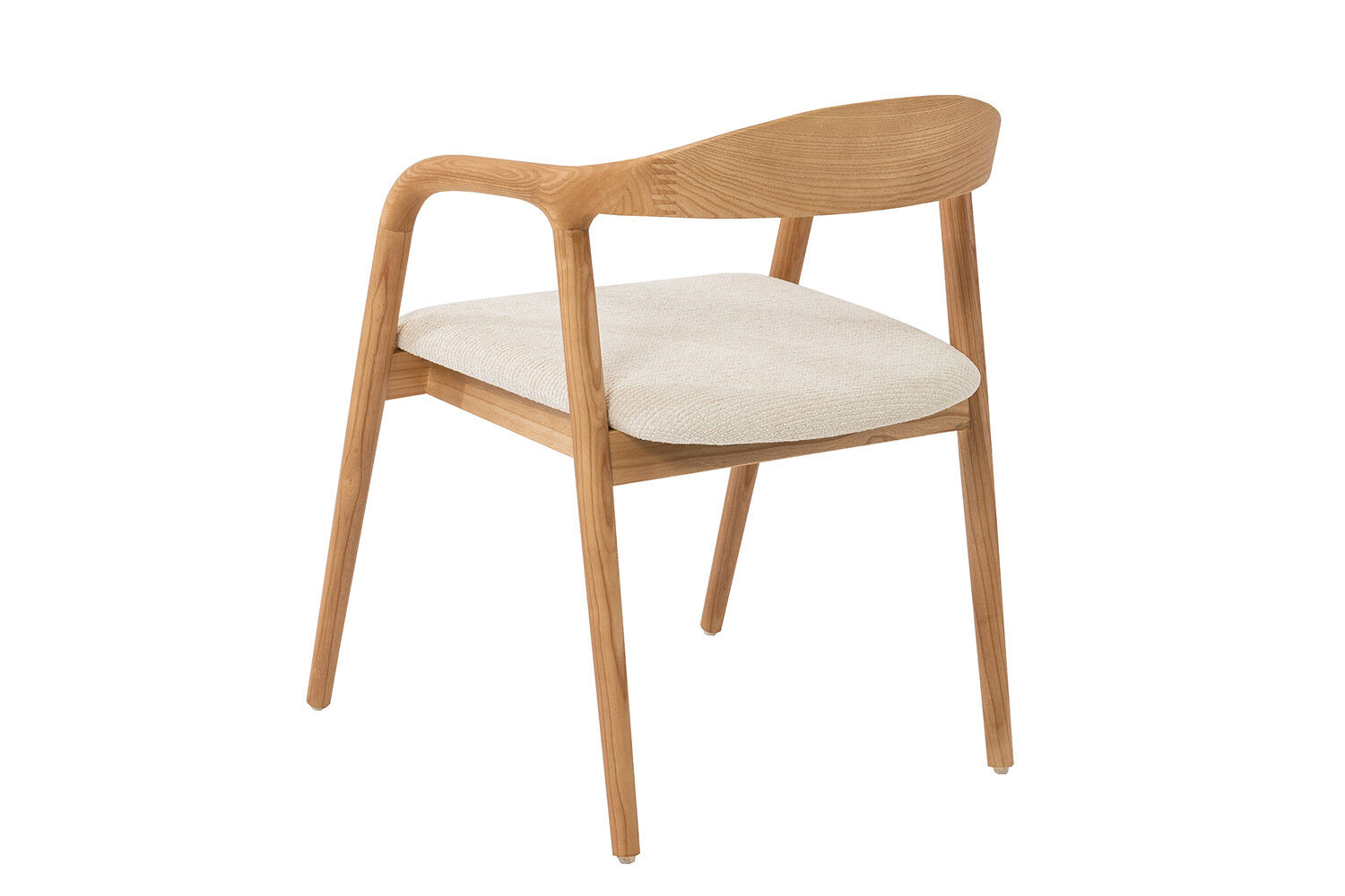 Eetkamerstoel Claire Essenhout Naturel Beige van Nieuwe Sfeer: houten stoel met beige zitting.