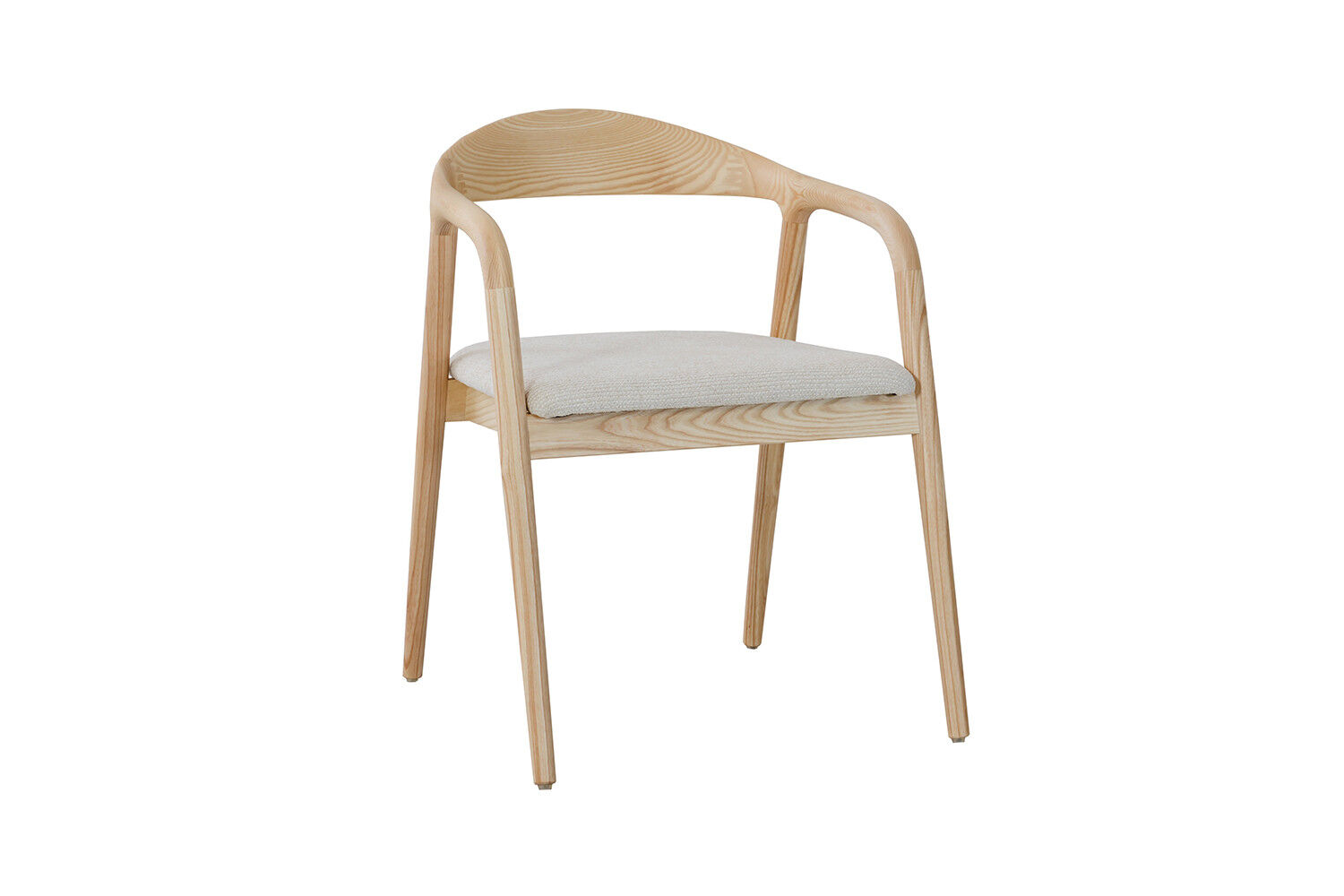 Eetkamerstoel Claire Essenhout Naturel Beige | Nieuwe Sfeer: Houten stoel met beige zitting.