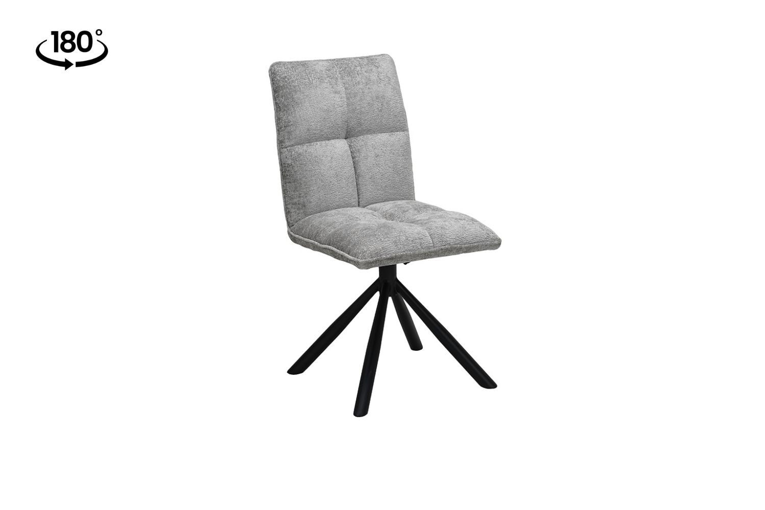 Stoel Jack Draaibaar Lichtgrijs Stof: Draaibare stoel met lichtgrijze stoffering van Nieuwe Sfeer.