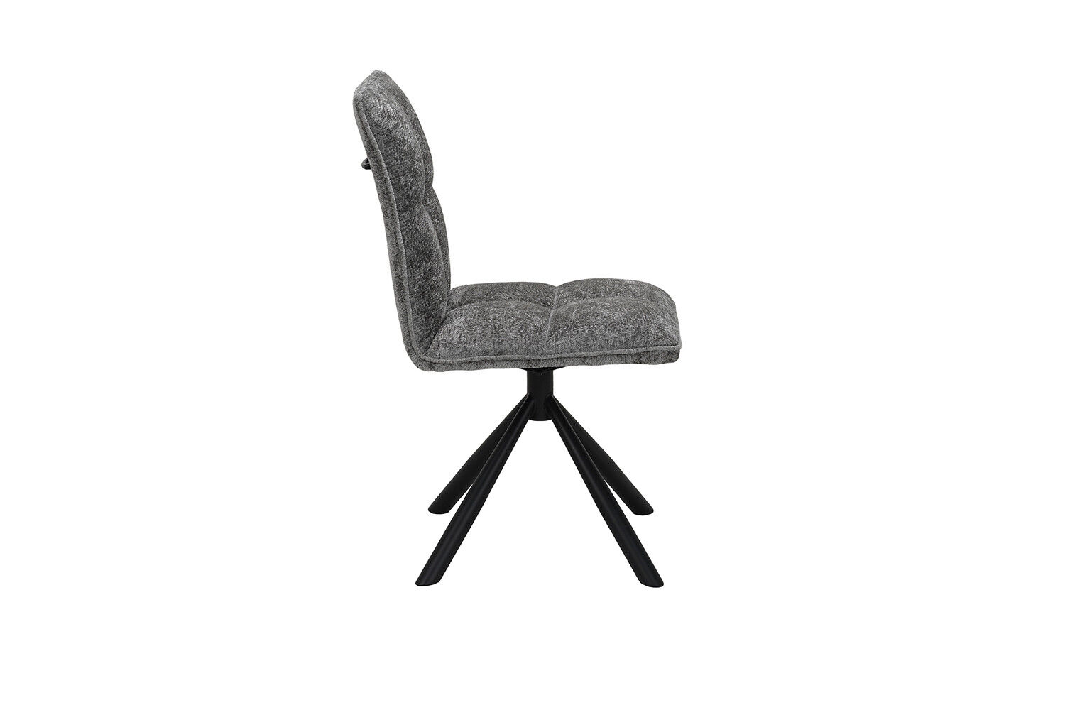 Stoel Jack Draaibaar Grijs Stof: grijze stoffen draaistoel van Nieuwe Sfeer met zwarte voet.