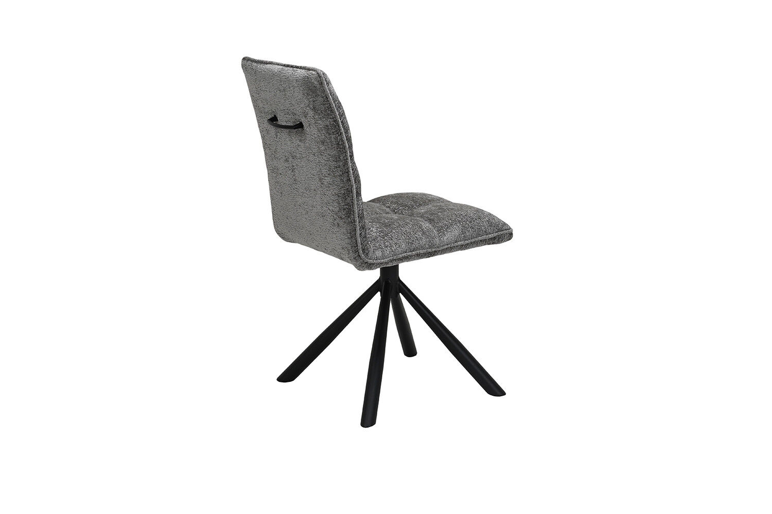 Stoel Jack Draaibaar Grijs Stof: Draaistoel met grijze stoffen bekleding en zwarte poten