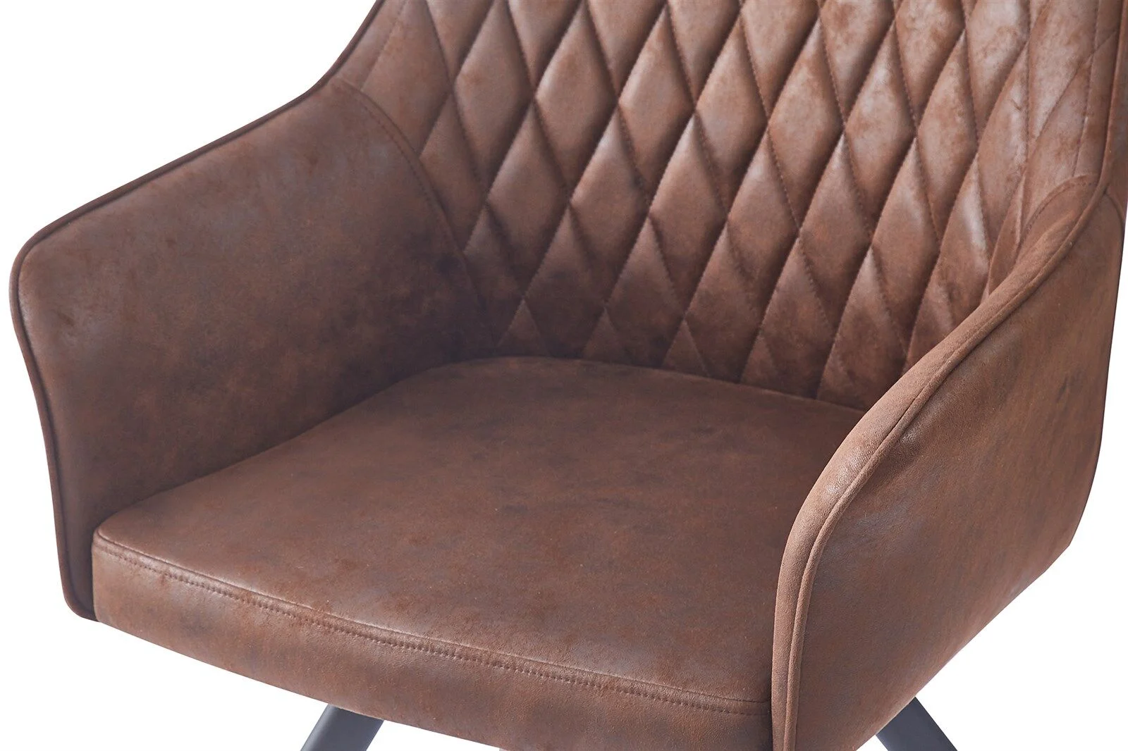 Stoel Amber 200 Donkerbruin: Gestoffeerde stoel met diamantstiksels van Nieuwe Sfeer.