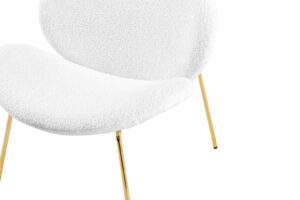Stoel Jaden 100 Wit Goud Bouclé: Witte stoel met gouden poten van Nieuwe Sfeer.