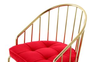 Stoel Palma 100 Rood Goud Fluweel: Rode fluwelen zitting met gouden frame van Nieuwe Sfeer.