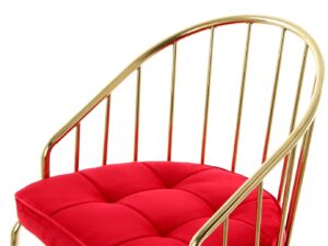 Stoel Palma 100 Rood Goud Fluweel: Rode fluwelen zitting met gouden frame van Nieuwe Sfeer.