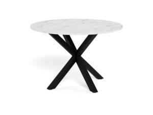 Eettafel Nieuwe Sfeer 110 CM Rond Marmer  Staal Massief