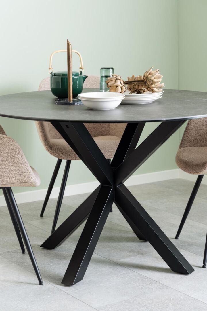 Eettafel Quoravvalo 119 cm rond keramiek staal - Afbeelding 11