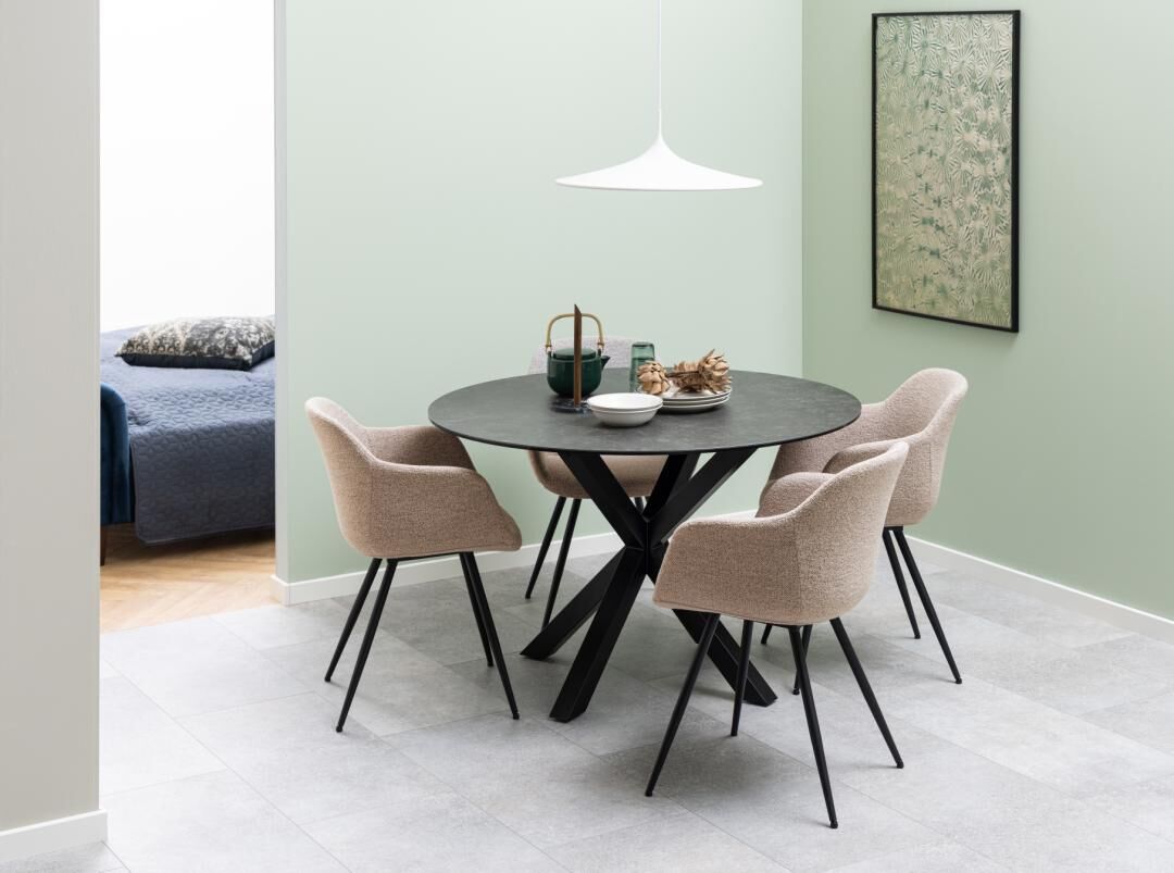 Eettafel Quoravvalo 119 cm rond keramiek staal - Afbeelding 10