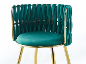 Stoel Milla 100 Groen set van 2: groene velvet stoel met gouden frame | Nieuwe Sfeer