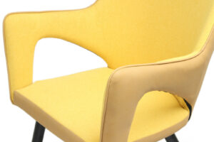 Stoel Palina 100 Geel Stof: Gele stoffen stoel uit de set van 2 van Nieuwe Sfeer.