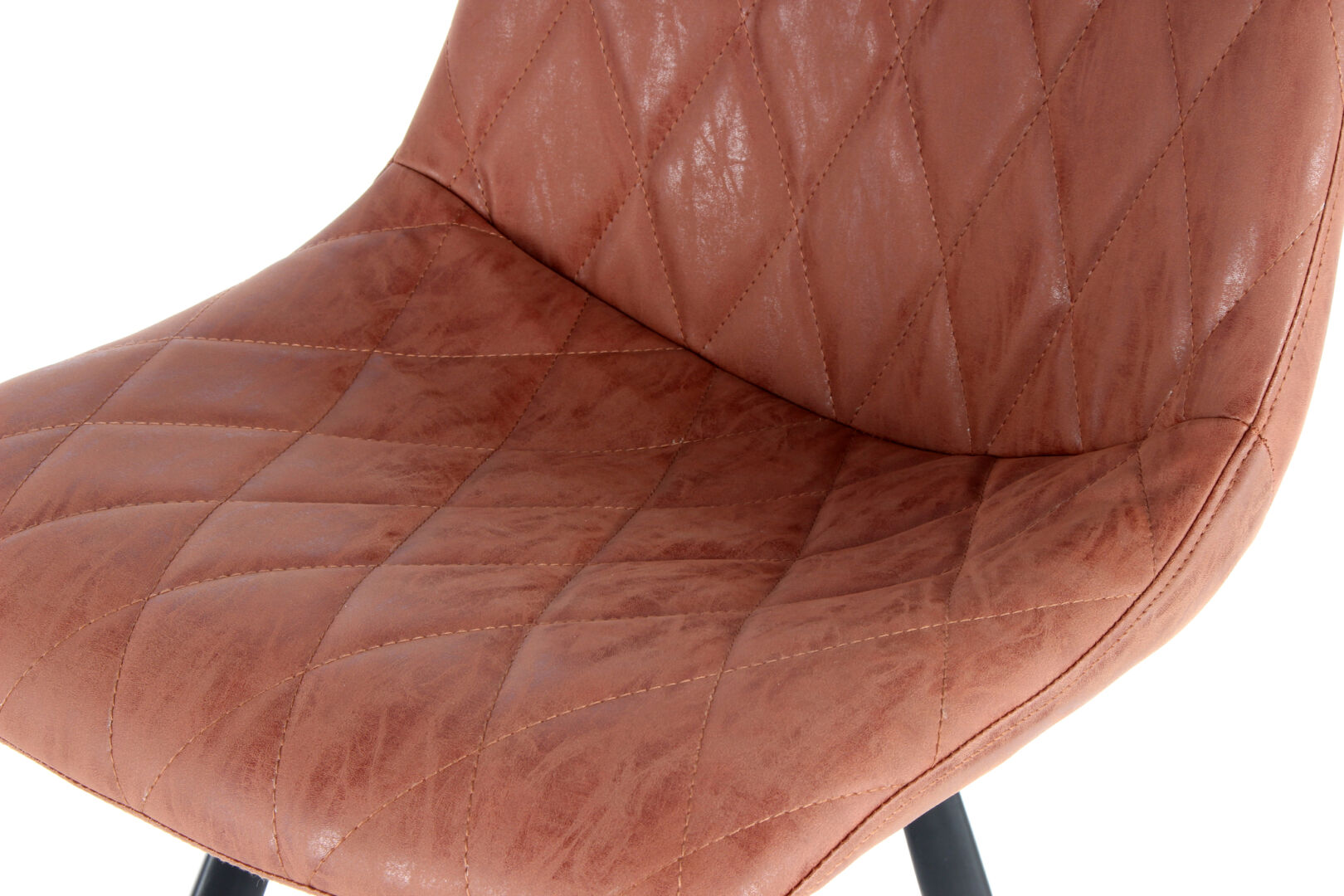 Barstoel Frances Donkerbruin Zwart: detailopname van de zitting met ruitpatroon.