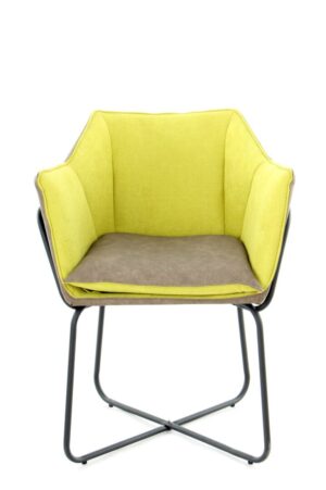 Stoel Marietta Groen Taupe van Nieuwe Sfeer: Groene stoel met taupe zitkussen.