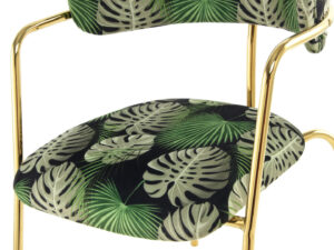 Stoel Forest 600 Groen Bloemen Fluweel van Nieuwe Sfeer: gouden frame met groene bloemen velvet bekleding.
