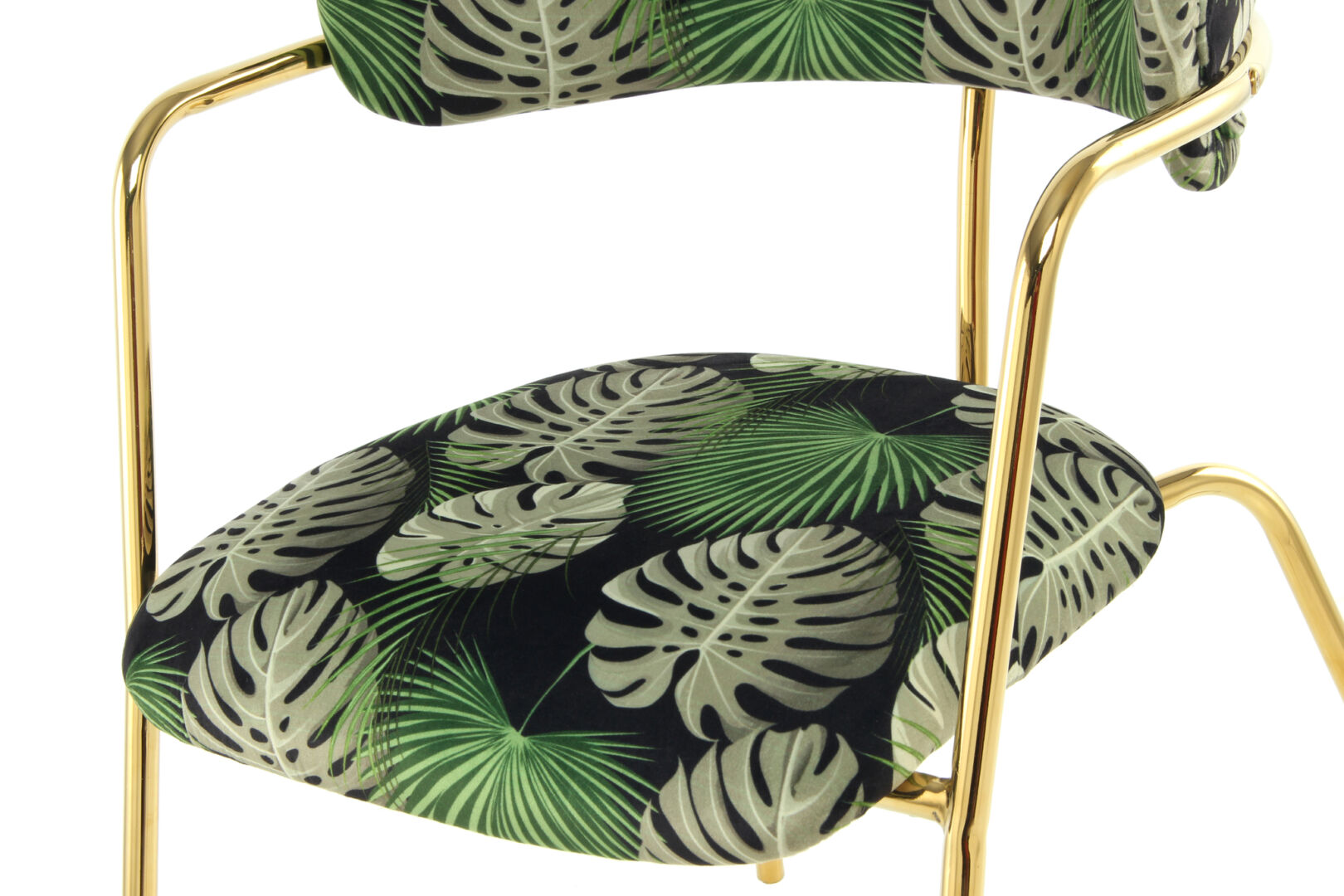 Stoel Forest 600 Groen Bloemen Fluweel van Nieuwe Sfeer: gouden frame met groene bloemen velvet bekleding.