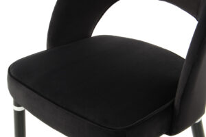 Stoel Courtney 500 Zwart Zilver: Zwarte velvet stoel van Nieuwe Sfeer (set van 2)