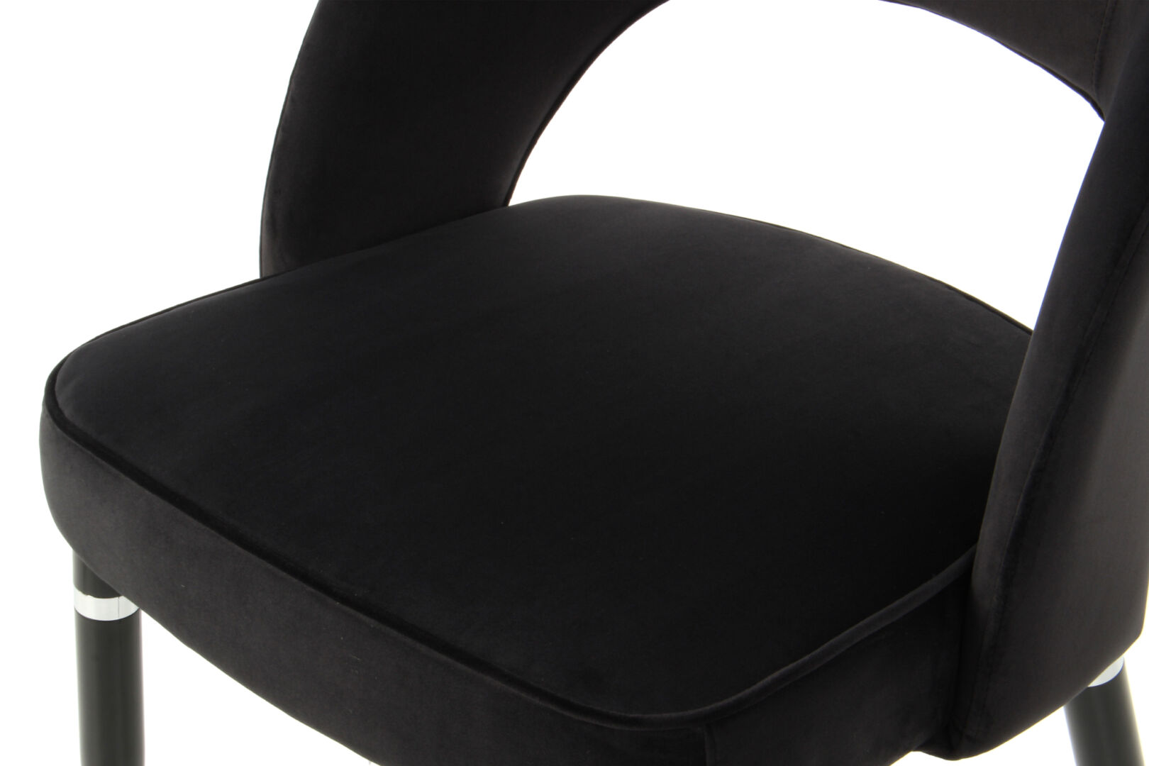 Stoel Courtney 500 Zwart Zilver: Zwarte velvet stoel van Nieuwe Sfeer (set van 2)