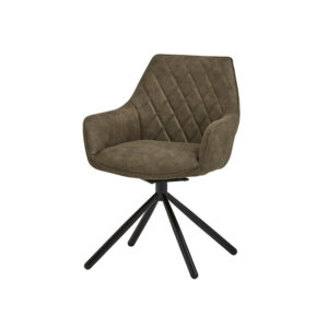 Rebel Spider eetkamerstoel olijf: draaipoot 180ARS Cowboy stof, moderne eetkamerstoel