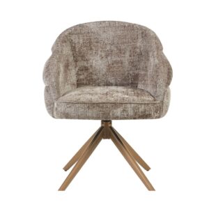 Eetkamerstoel Bella Klei Brons Met Armleuningen | Nieuwe Sfeer. Stijlvolle draaistoel voor de eetkamer.