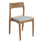 Freya teakhouten eetkamerstoel met lichtgroene zitting