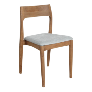 Freya teakhouten eetkamerstoel met lichtgroene zitting