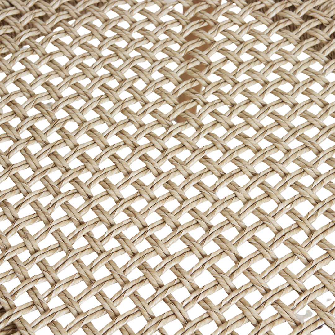 Verano teak tuinstoel naturel vlechtwerk detail (set van 2)