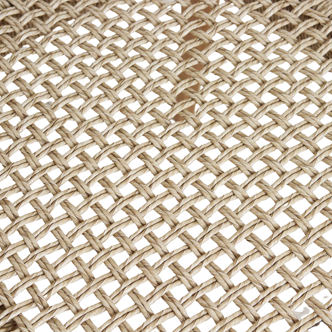 Verano teak tuinstoel naturel vlechtwerk detail (set van 2)