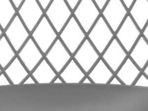 Minimalistische Stoel Grijs van Nieuwe Sfeer: grijze stoel met ruitpatroon rugleuning.