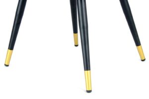 Zwarte stoelpoten met gouden accenten van Stoel Amino 500 Roze Zwart | Nieuwe Sfeer.