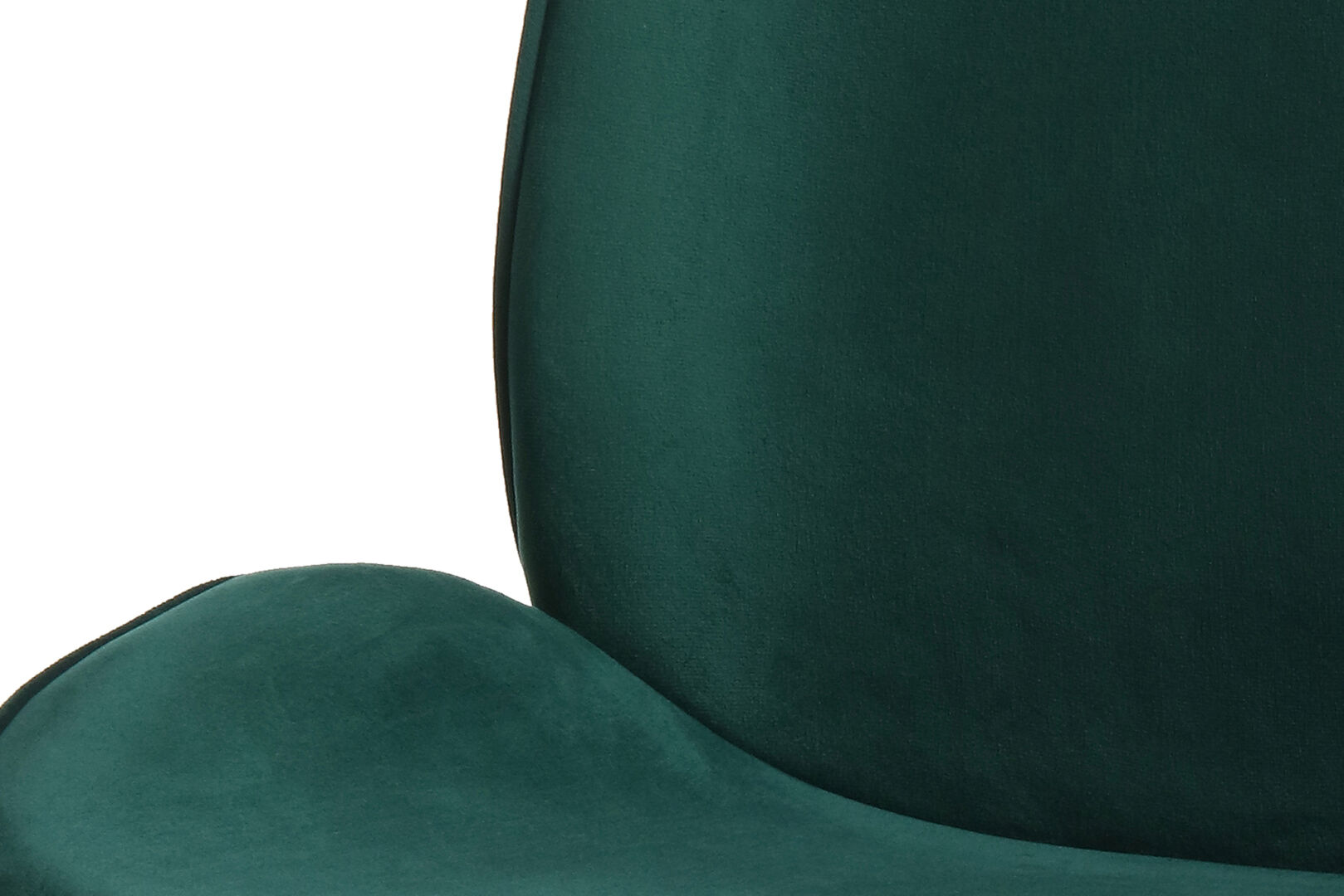 Stoel Charlize Groen: Detailopname van de groene velvet bekleding van de stoel uit de set van 2 | Nieuwe Sfeer.